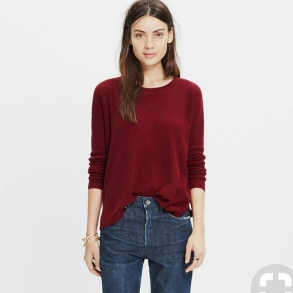 MADEWELL Maroon Crew Neck Sweater Size XS